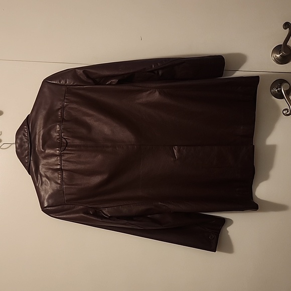 SZ 6 ETIENNE AIGNER LEATHER JACKET, BROWN. GREAT SHAPE - Picture 6 of 15